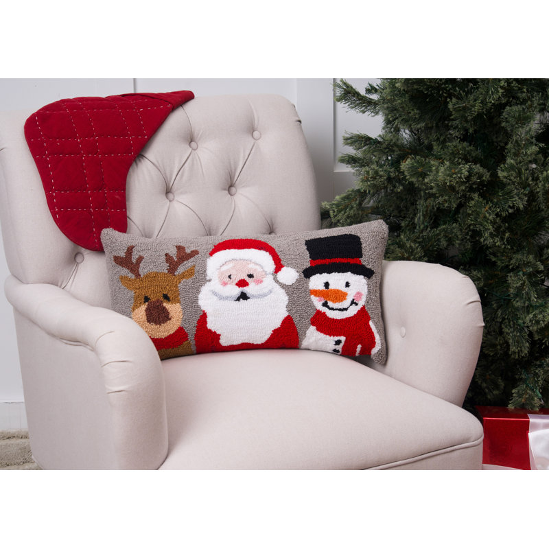 Christmas Buddies Trio Hooked Pillow