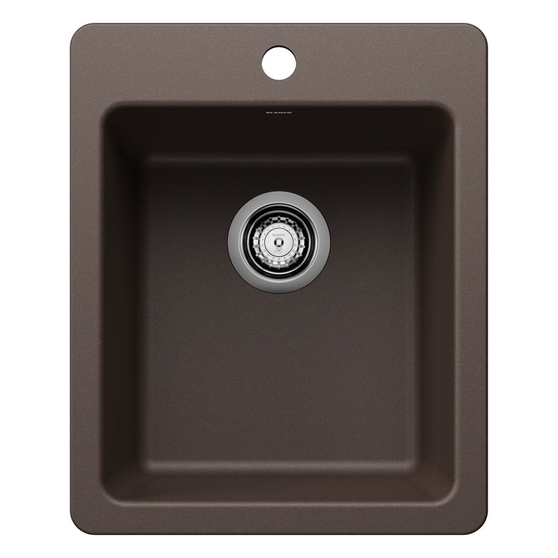 Liven SILGRANIT 17" L x 20.5 W" Drop-In/Undermount Bar Sink, Café