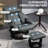 Faux Leather Massage Chair with Ottoman-291375388