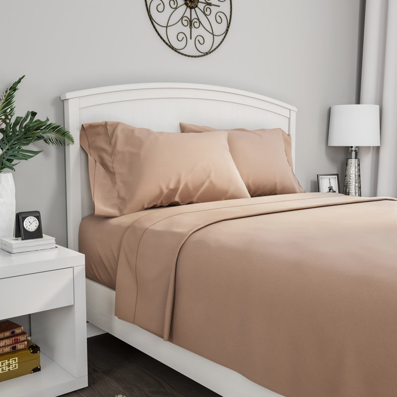 Series 1200 Brushed Microfiber Sheet Set - Wrinkle, Stain & Fade Resistant Bed Linens & Pillowcases, Silver