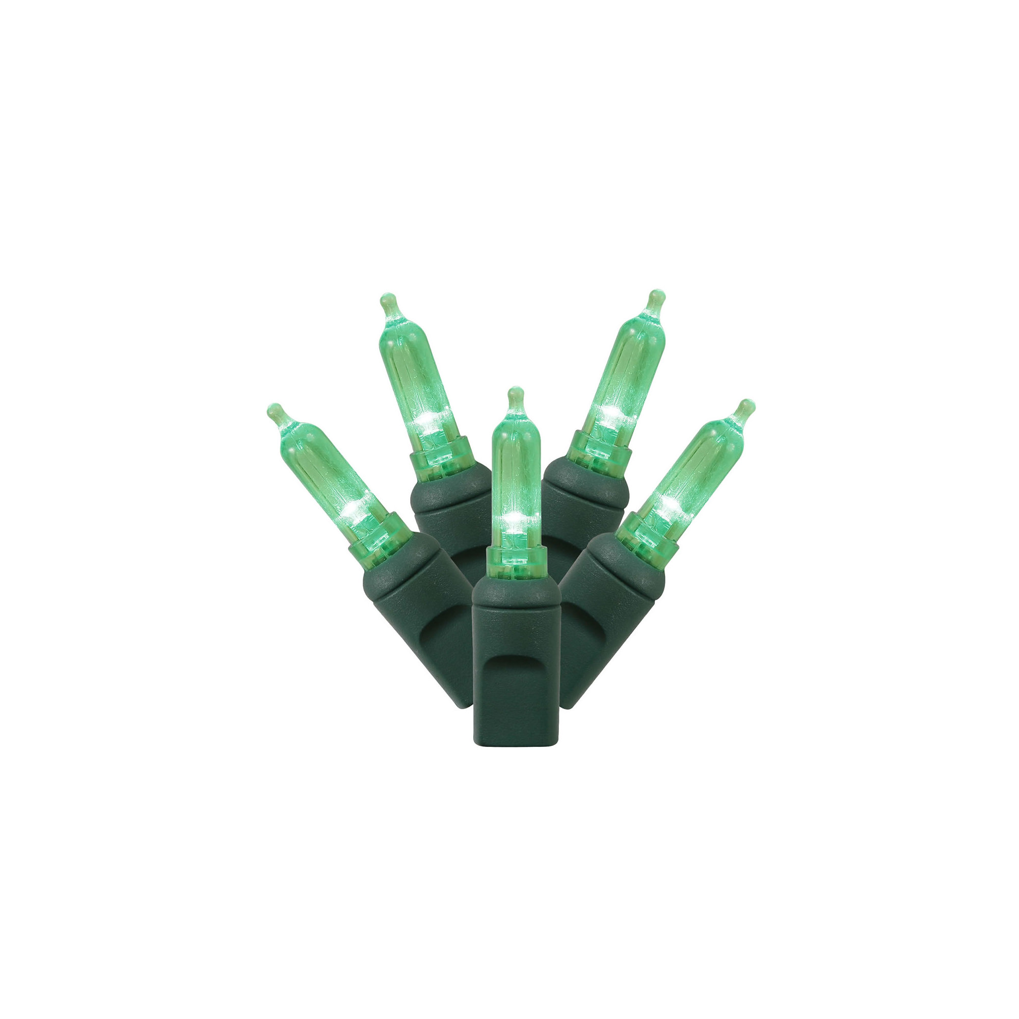 Italian LED Single Mold Christmas Light Set, Green