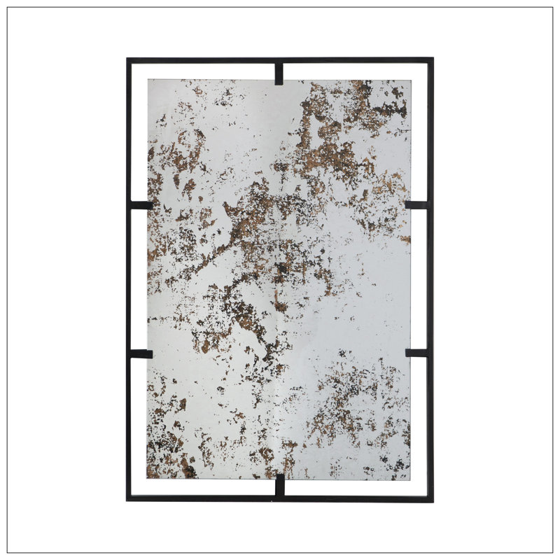 Miroir de décoration murale industriel antique avec cadre en métal
