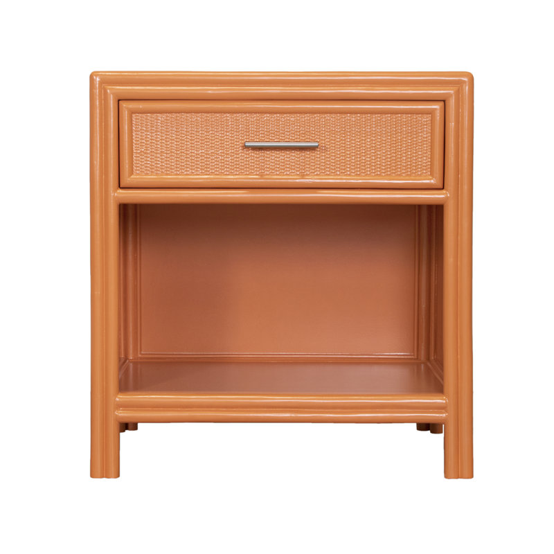 Table de chevet à un tiroir Aruba, Orange citron