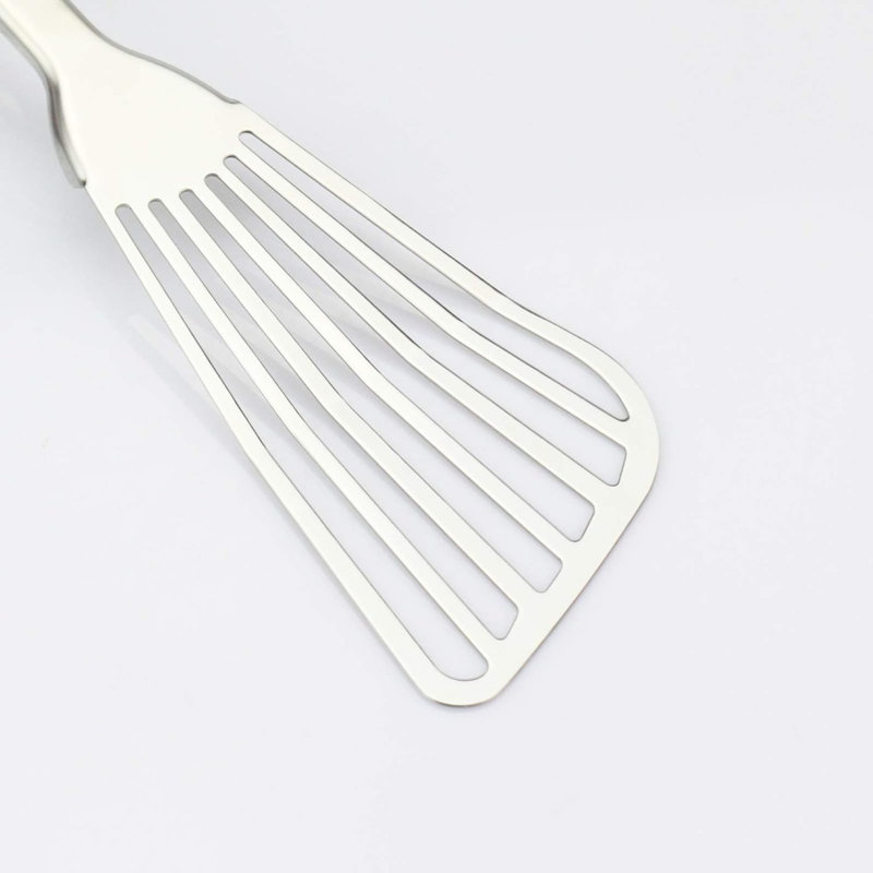 Spatule à poisson en acier inoxydable 304, spatule à poignée ergonomique antidérapante, noire
