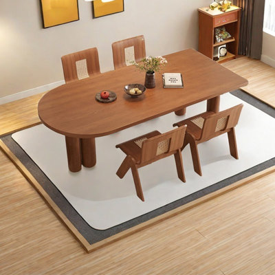 Vintage solid wood simple dining table set