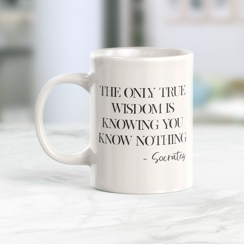 La seule tasse à café true Wisdom is know you know Nothing, 11 oz, Plastique