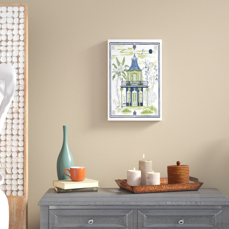 Pagoda Visit II by Melissa Wang - Painting Print, 46cm H x 30cm W, Wrapped Canvas