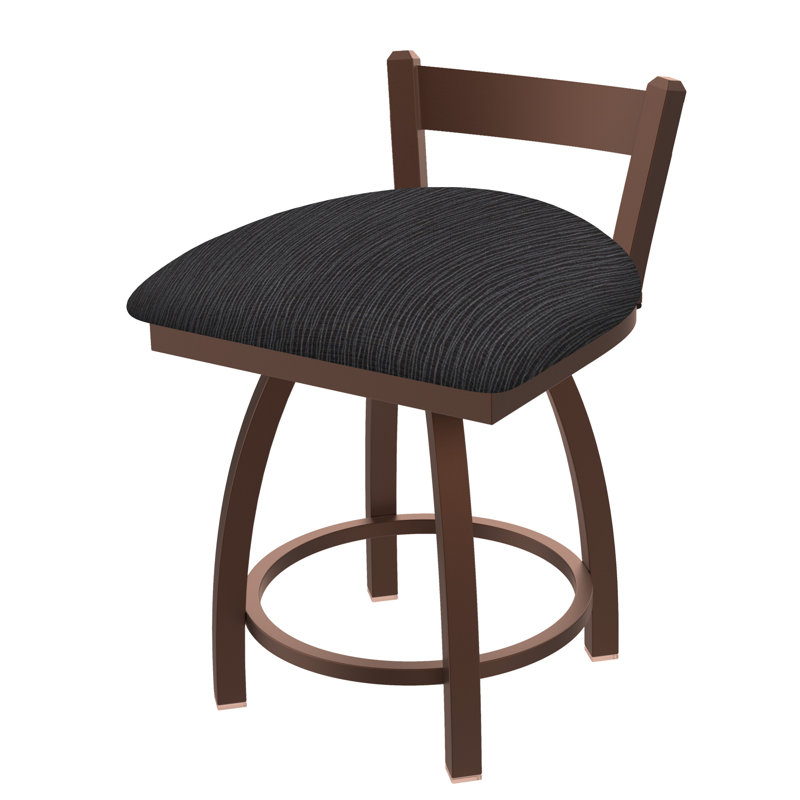 Tabouret de coiffeuse en métal Catalina, Bronze, Tissu-graphique ancre