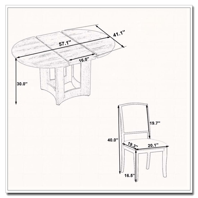 Ensemble de table de salle à manger extensible ronde pour 4, ensemble de table de cuisine 5 pièces avec 4 chaises rembourrées