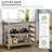 Rolling Kitchen Cart with Stainless Steel Countertop, 1 Bottom Shelf, 1 Slotted Middle Shelf and 4 Castor Wheels