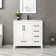Grazio 36" Modern Single Bathroom Vanity with Ceramic Sink Top, Faucet, Eco-friendly Hand Paint, Assembly Required