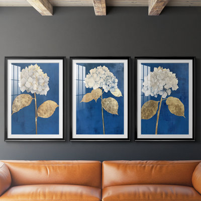 FLORAL Series Lxxxv - impression encadrée de qualité supérieure sur mesure mat - 3 pièces