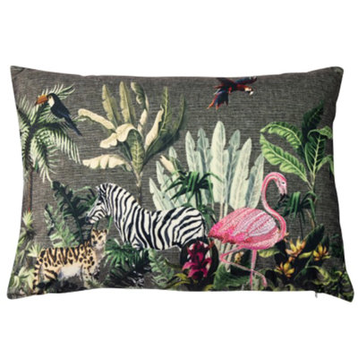 Alazaya Abstract Green Rectangle Throw Cushion
