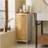 Living Room Side Cabinet With Bamboo Slats Door - Natural/White