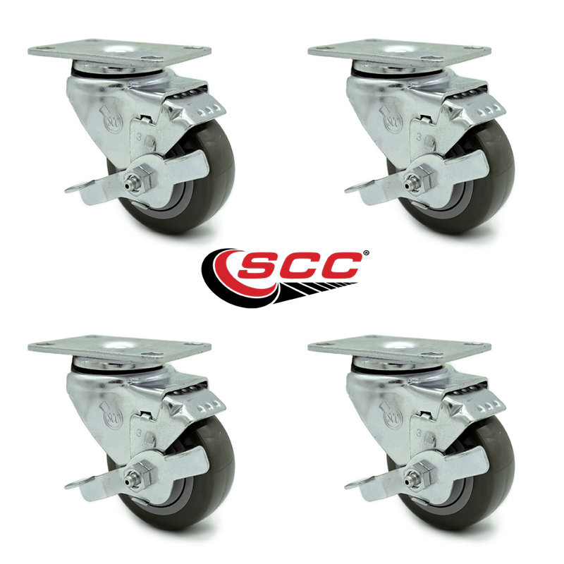 Polyurethane Caster, Gray