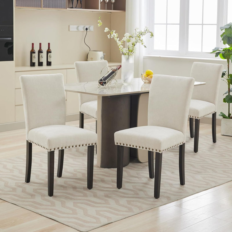 Upholstered Accent Chair, 2, Beige