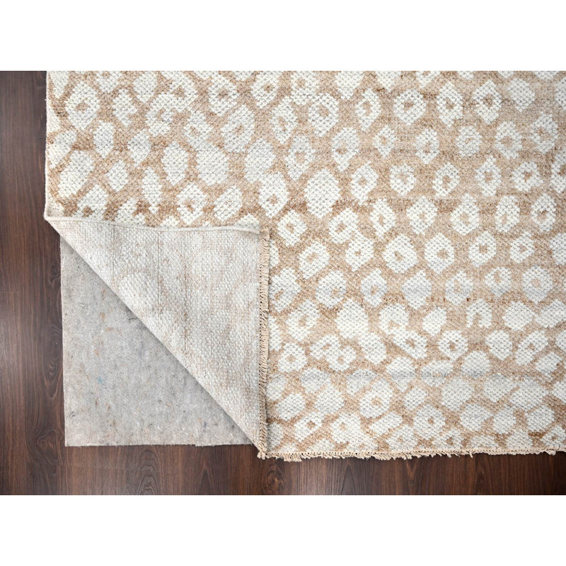 Tapis oriental brun en laine noué à la main 9 pi 0 po x 11 pi 11 po - MOA10284485