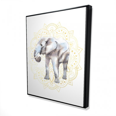 " Elephant On Mandalas Pattern "