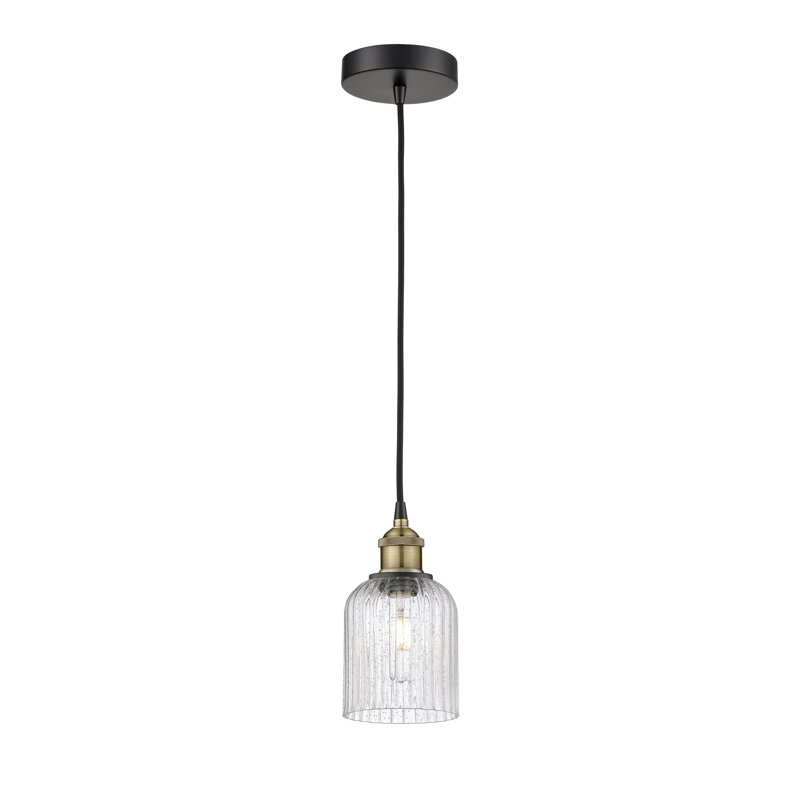 Luminaire suspendu 5 po Edison Addeline, Laiton brossé, Grainé