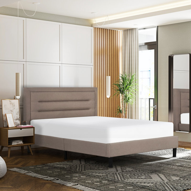 Lit plateforme tapissier Contemporary, Double