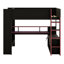 Lit mezzanine de jeu avec bureau, éclairage DEL et borne de recharge pour dormir et étudier-1853594860