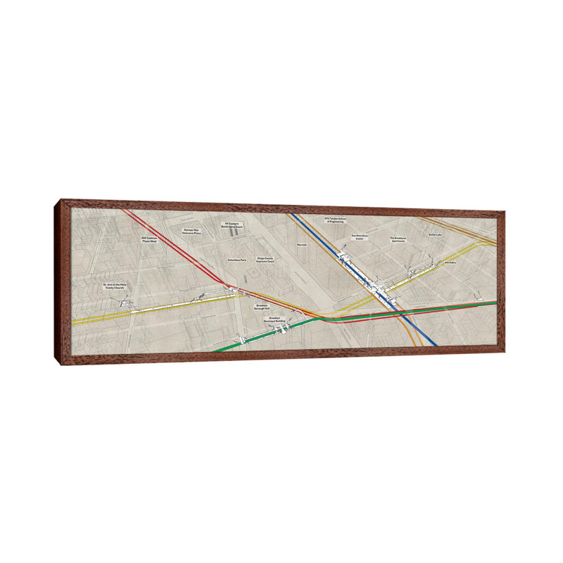 Brooklyn Borough Hall & MetroTech Subway Cluster 1 Piece Panoramic Wall Art on Canvas, 152.4 cm H x 50.8 cm W