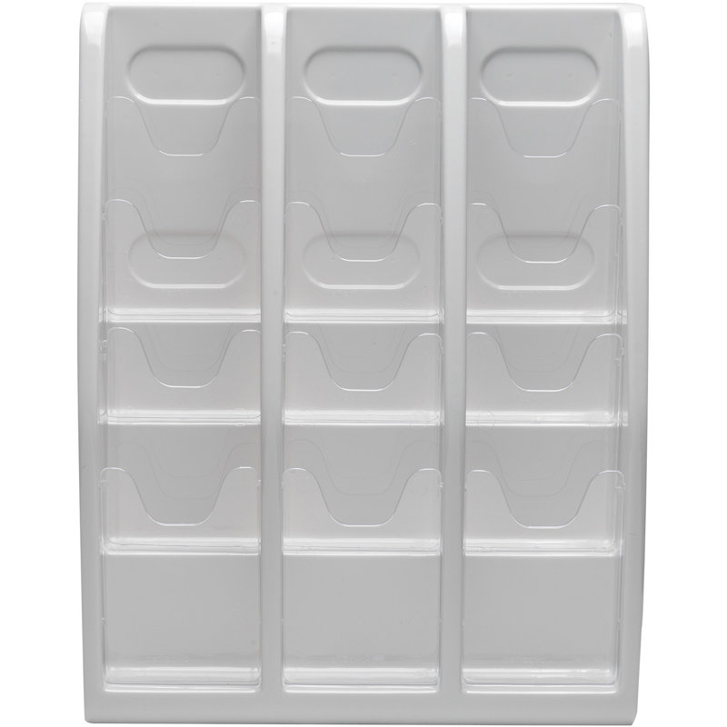 Gray and Clear Multi-Tier Literature Holder with 12 Compartments