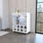 8 Rack Bar Cart In White With Double Glass Door Gleam Elegant And Improvement
