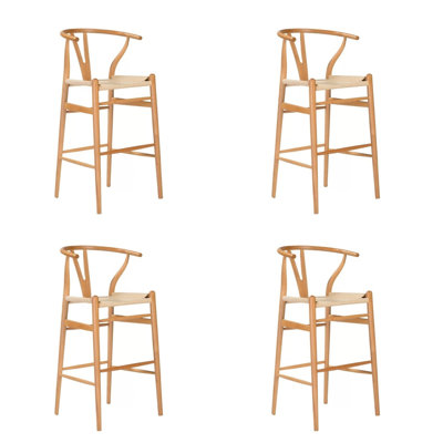 Tabouret Woodcord Wishbone (ensemble de 4)