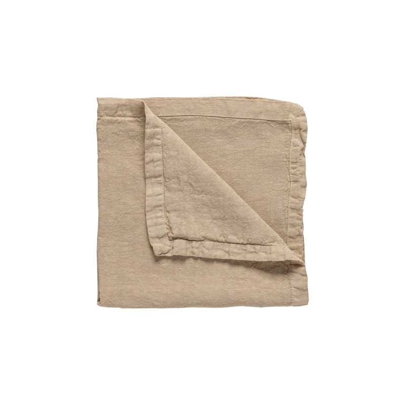 Maria Linen Square Napkin, Khaki