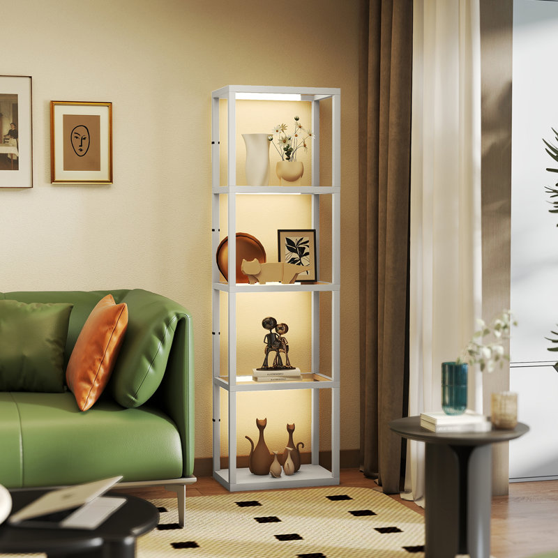 157cm Veneered LED Column Floor Lamp, Grey