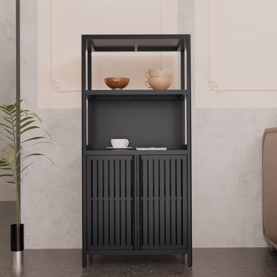 Armoire de salle de bain séparée avec 2 portes, armoire de plancher pour le salon, la cuisine, l'entrée, idéale pour le rangement polyvalent