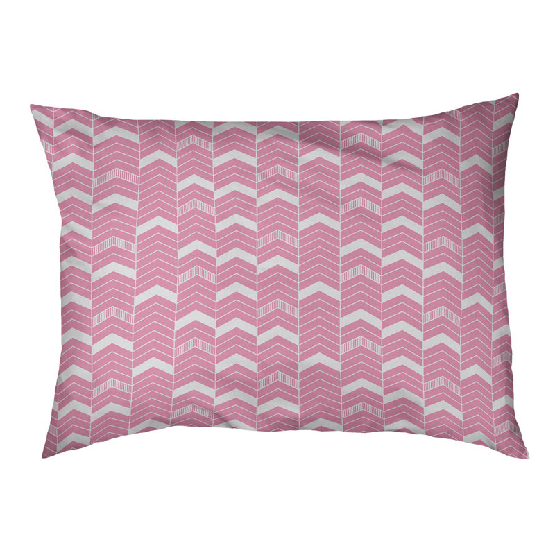 Coussin de concepteur lineed Chelan, Petit (L 28 po x l 18 po), Rose / blanc