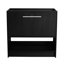 Meuble-lavabo de salle de bain avec lavabo vasque, lavabo intégré mural flottant rectangulaire en acrylique blanc sans robinet, tablette rayée, grain de bois naturel-112367351-112367352