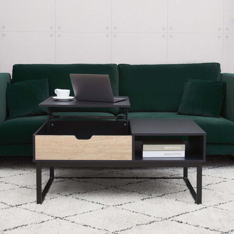 Scheri Wooden Lift-Top Coffee Table with Storage for Living Room