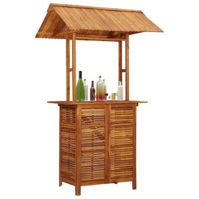 Hyun Dakota Fields Bar Cart with Solid Wood Outer Material