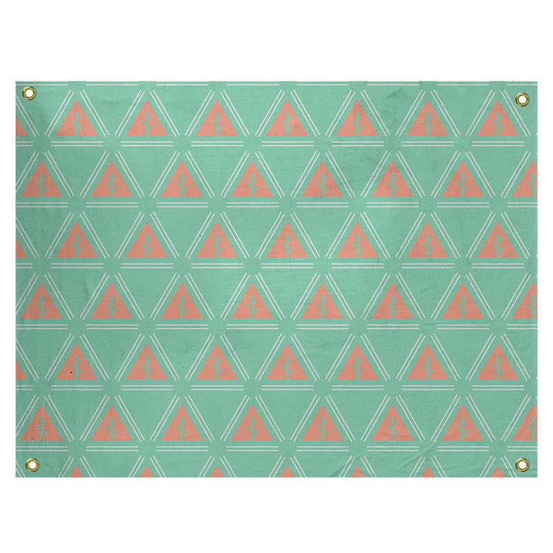 Tapisserie Barbra, H 50 po x l 59 po, Vert / Orange