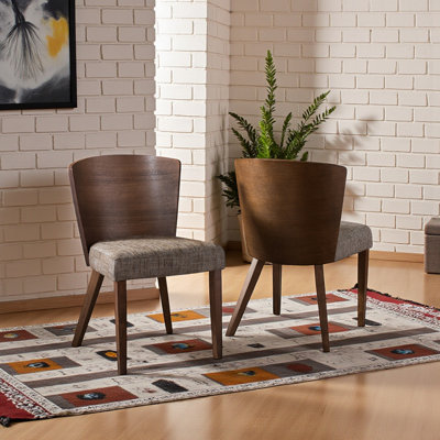 Chaise de salle à manger moderne Sparrow en bois brun et gravier, H 31,25 po x l 20,63 po x P 22 po