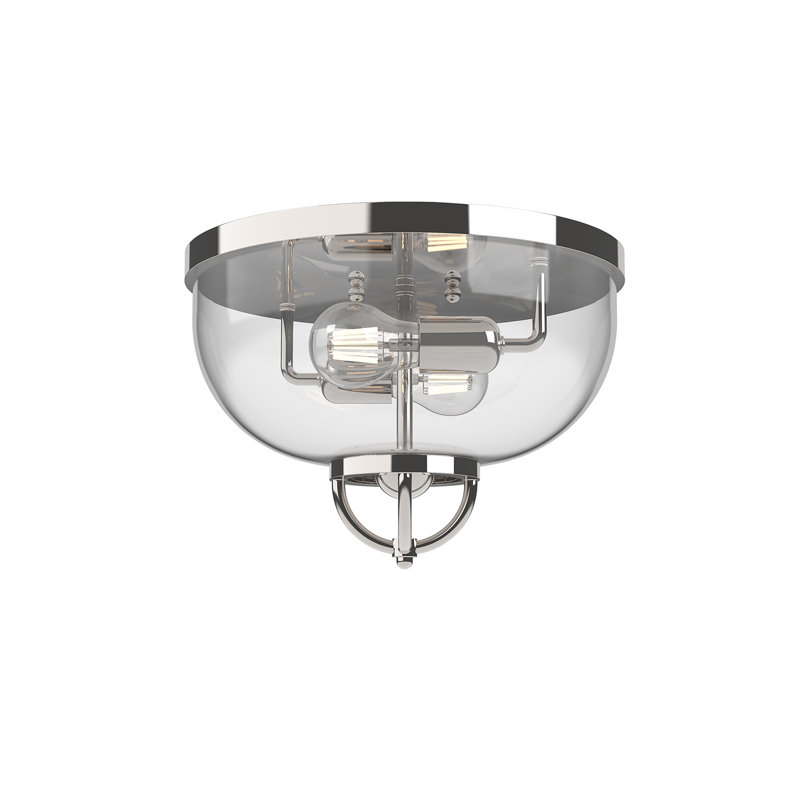 Plafonnier encastré urne simple 2 lumières 12,5 po Lancaster, Nickel poli