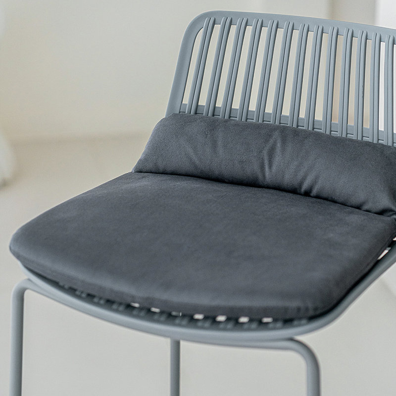 Chaise d'appoint à dossier bas gris (ensemble de 2), 2