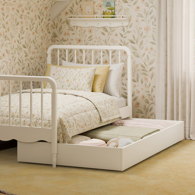 Twin Storage Trundle Bed, White