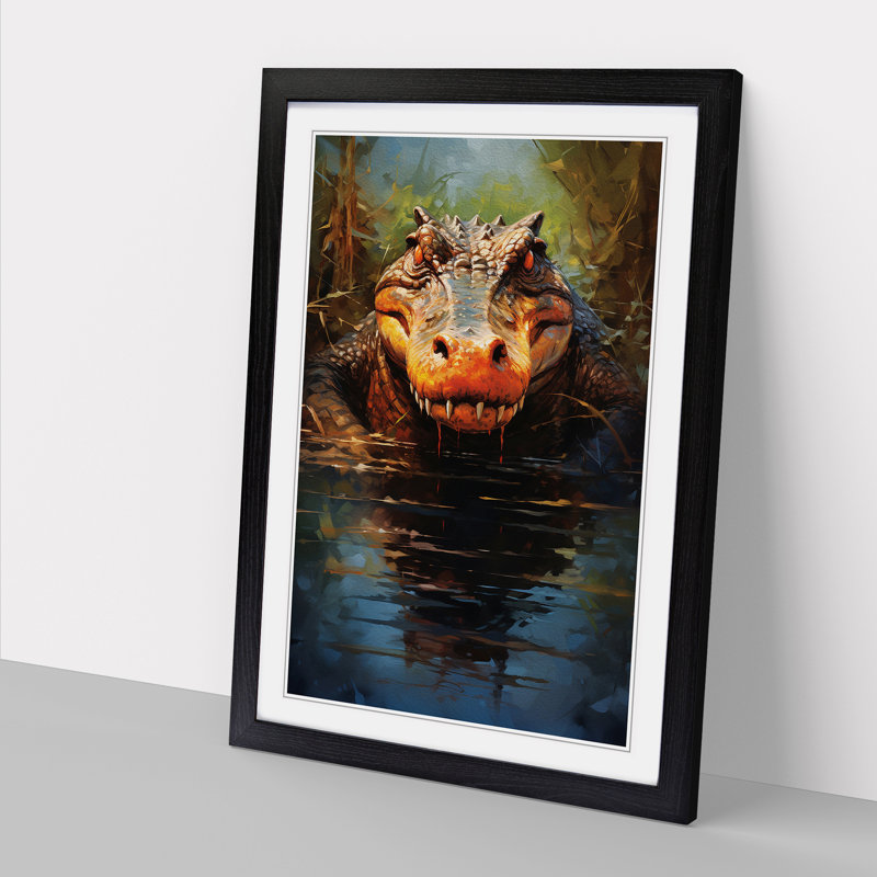 Single Picture Frame Print on Wood, 46cm H x 34cm W, Black Framed