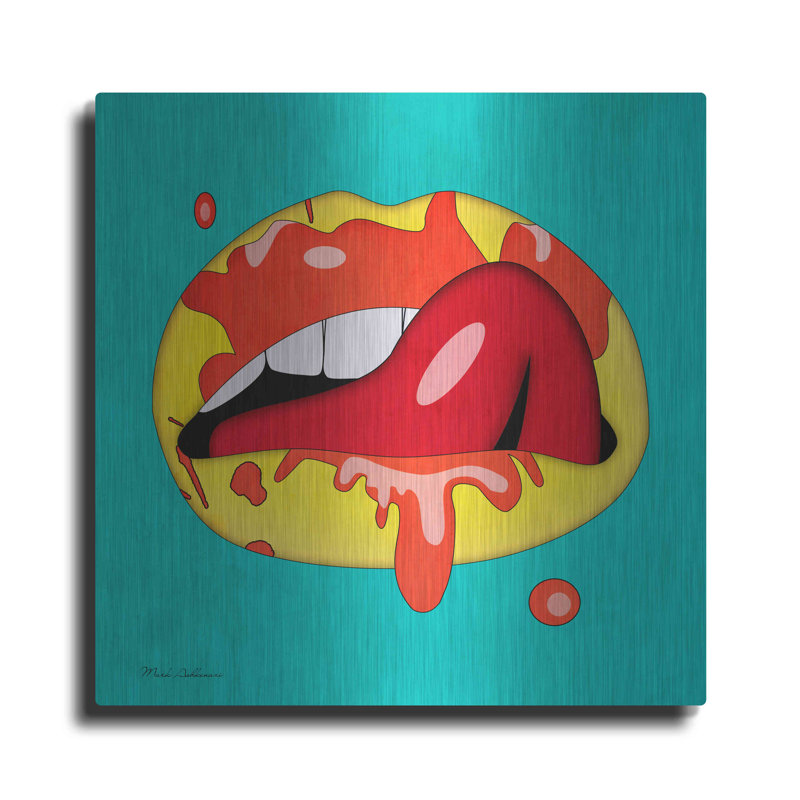 Trinx «Lips» par Mark Ashkenazi, art mural en métal, H 24 po x l 24 po