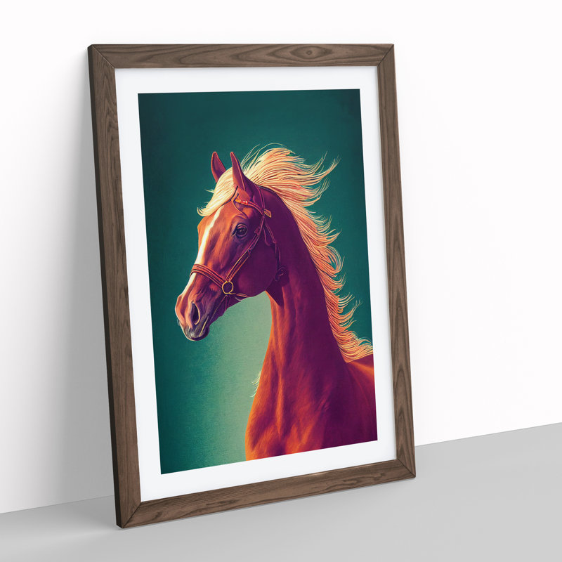 Beauty of a Horse - Wall Art, 34cm H x 25cm W x 2cm D, Walnut, White