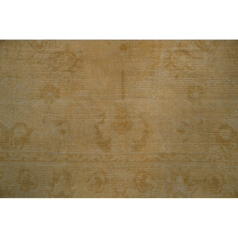Tapis transitionnel doré fait à la main Oushak 5 x 8
