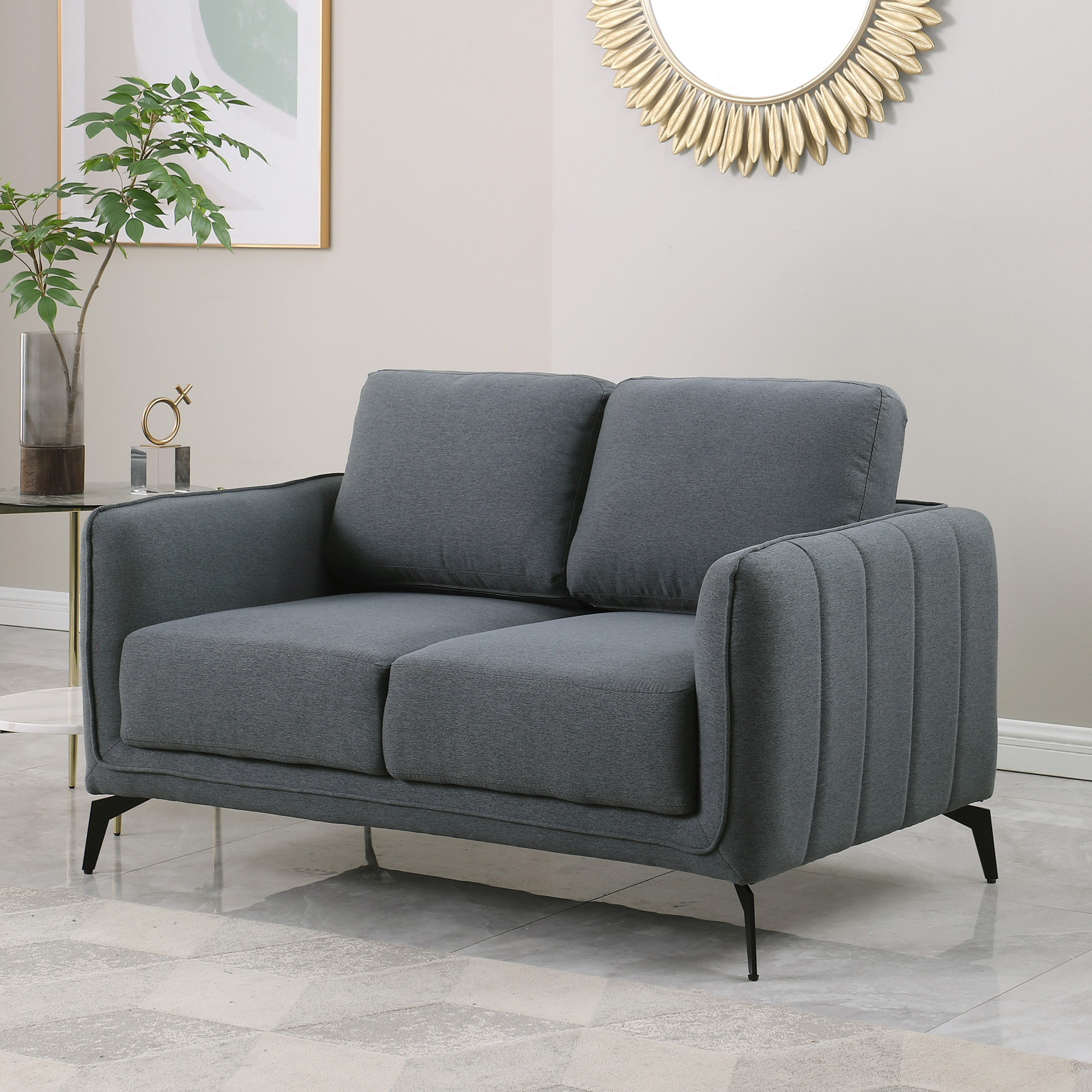 Metro Lane Oslo Modern Scandi Style Fabric Living Room 2 Seater Sofa ...