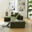 Ensemble de canapé modulaire en L avec installation gratuite, design minimaliste italien, tissu éponge, vert, parfait pour la vie moderne-722282945