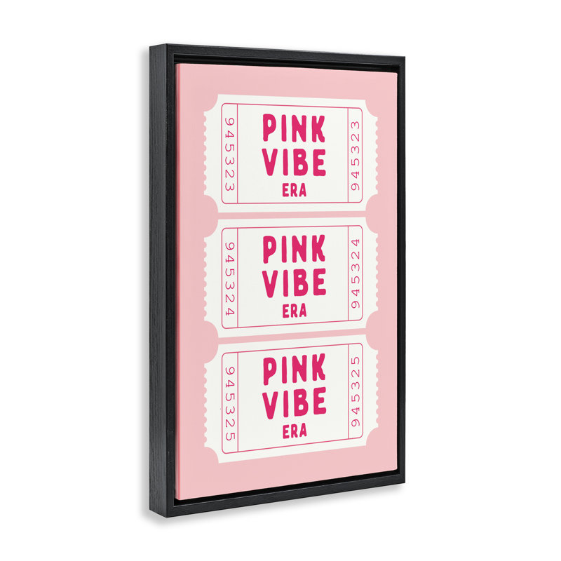 Cadre flottant Pink Vibe Era, design par lettré et doublé, H 31 po x l 21 po, Cadre flottant noir de jais