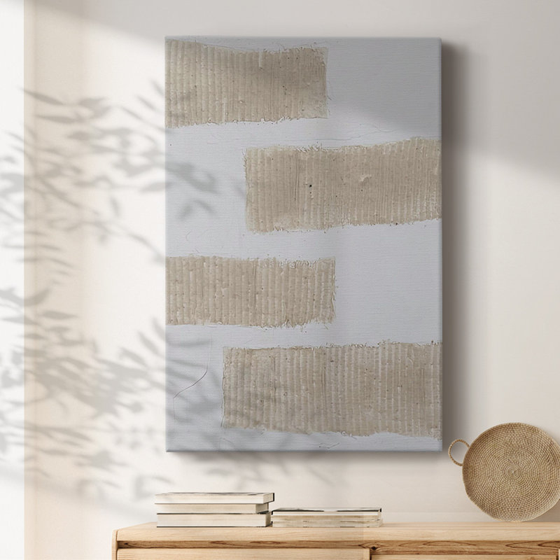 Écru textures II, reproduction d'art sur toile, H 12 po x l 8 po