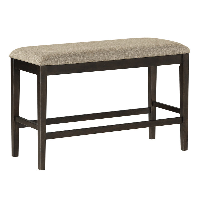 Counter Height Dining Bench In Dark Brown - Upholstered With Fabric, 39"X17" Seat, 300Lbs Capacity Finish For Fabric Padded Capacity, 17